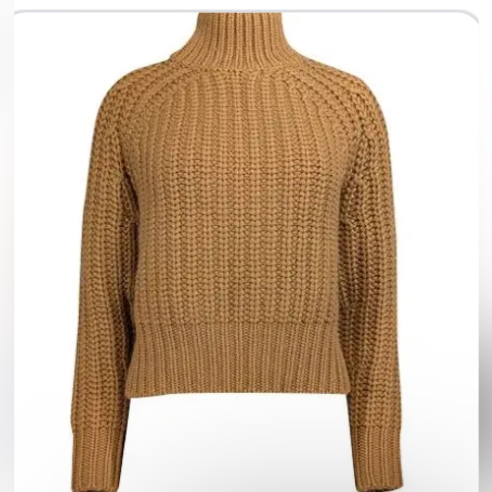 Vince chunky knit turtleneck sweater, wool & cashmere, camel color sz medium